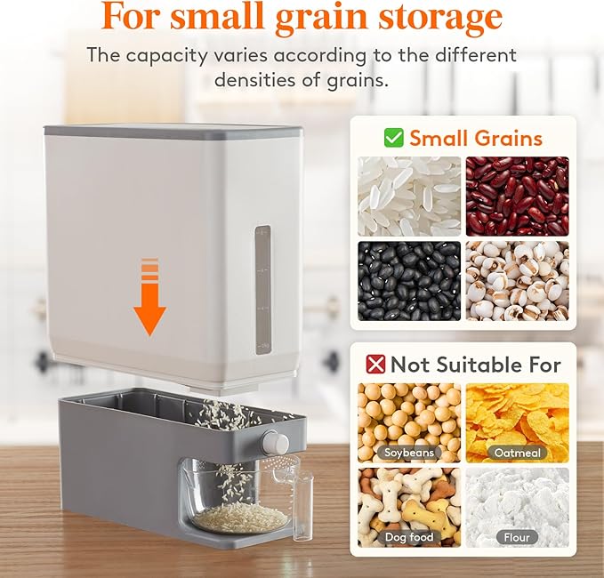 Lifewit Rice Dispenser 25 Lbs, Rice Storage Container Sealed Moisture Proof - Image 5