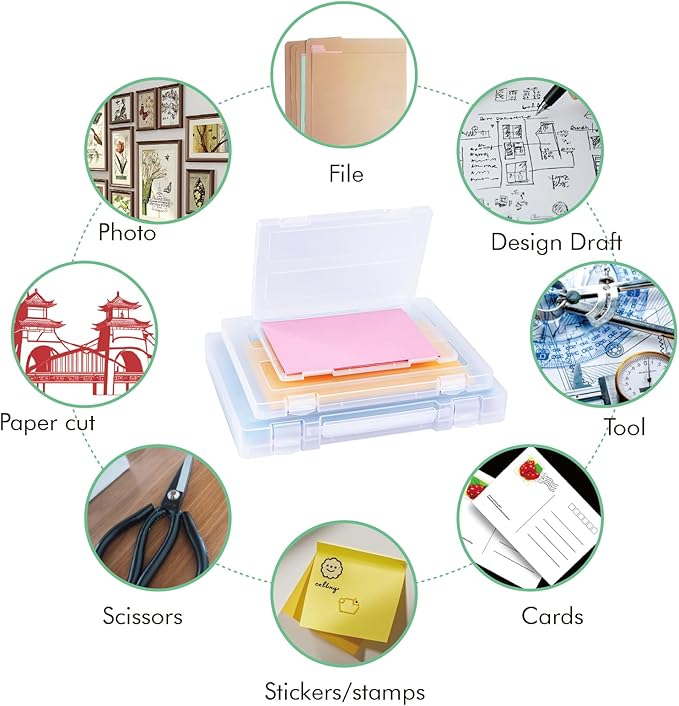 8 Pack Paper Storage Boxes, 8.5 x 11 Plastic Portable Project Case - Image 6