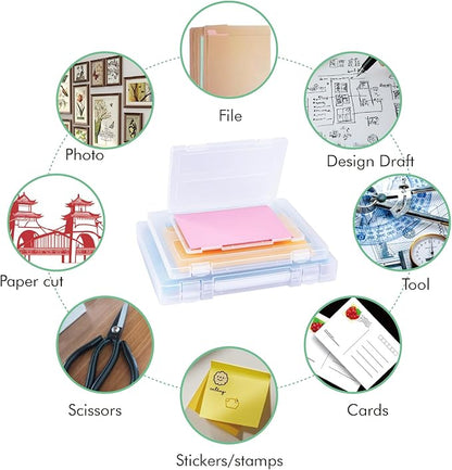 8 Pack Paper Storage Boxes, 8.5 x 11 Plastic Portable Project Case - Image 6