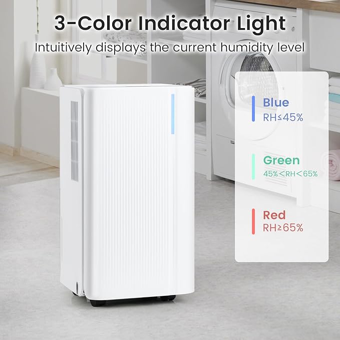 COSTWAY 32 Pints Dehumidifier for Home, 2000 Sq.Ft Portable Dehumidifier for - Image 6