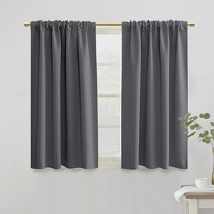 Dark Grey Thermal Insulated Blackout Window Curtain Set of 2 Panels, Room by PANELSBURG