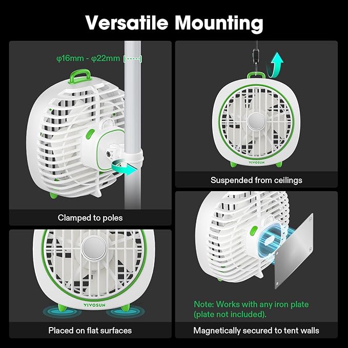 VIVOSUN AeroWave D4, 4” Grow Tent Clip Fan - Image 5
