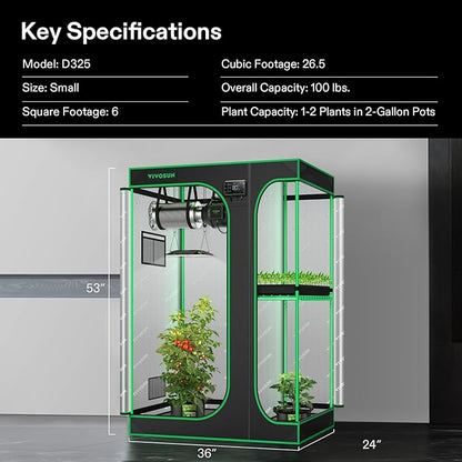 VIVOSUN D325 2-in-1 3x2 Grow Tent - Image 9