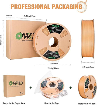 OVV3D PLA Filament 1.75mm, Wood 3D Printer Filament, Matte and Frosted 3D - Image 6