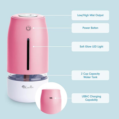 LivePure Cool Mist Humidifiers for Bedroom. Small Humidifier for Babies - Image 7