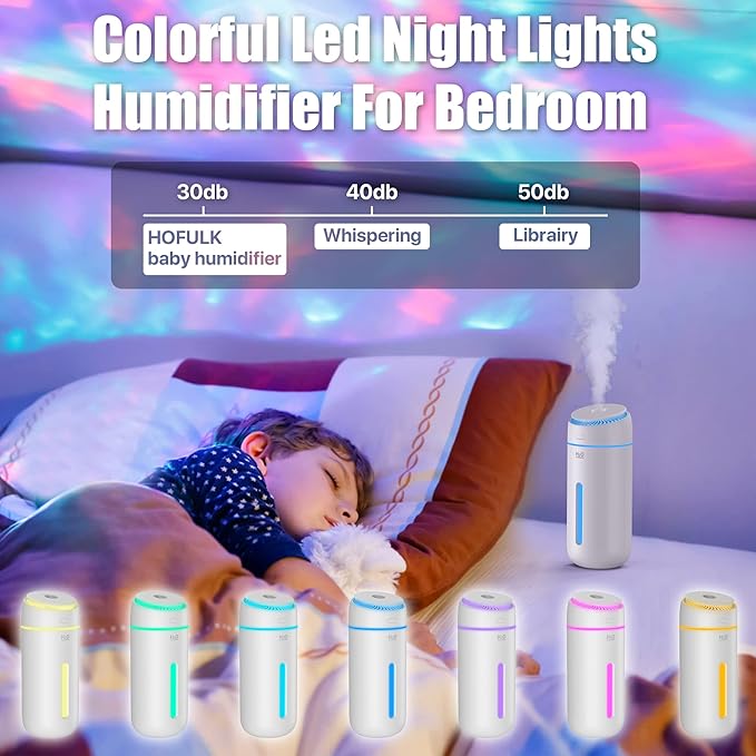 Small Humidifiers for Bedroom Nightstand Room 400ML USB Humidifer Plant Cool - Image 4