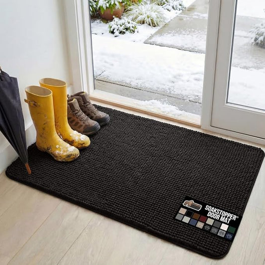 GORILLA GRIP SOAKSTOPPER Dog Door Mat, 48x30 Machine Washable Rug Absorbent by GorillaGrip