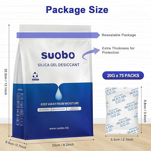 Desiccant Packs for Storage, 75 Packs 20 Gram Silica Gel Packets for Moisture - Image 6