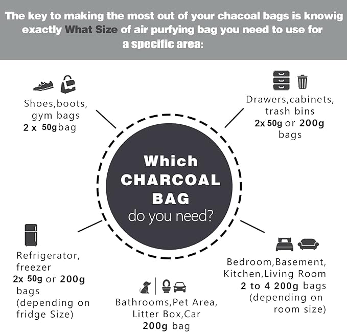Marsheepy 12 Pack Bamboo Charcoal Shoe Deodorizer Bags, Activated Charcoal Odor - Image 6