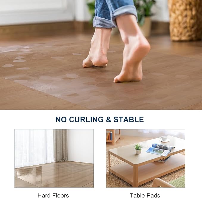 Clear Area Mat for Hard Floors, Pebble Patterned Waterproof Rug Protector Floor - Image 4