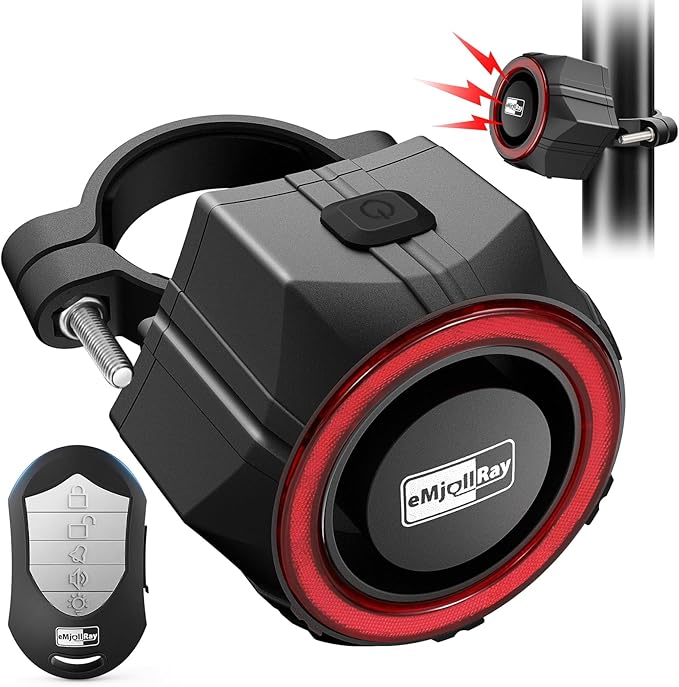 Bike Alarm, 110dB Loud Waterproof Wireless E-Bike Alarm by eMjollRay