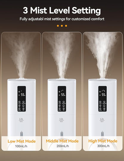 VAGKRI 12L Humidifiers for Large Room, Last 120 Hours, Cover up to 1000ft² - Image 4