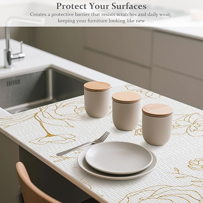 FINNEZ Drawer and Shelf Liner for Kitchen Cabinet Non Adhesive Non Slip 12in x - Image 4
