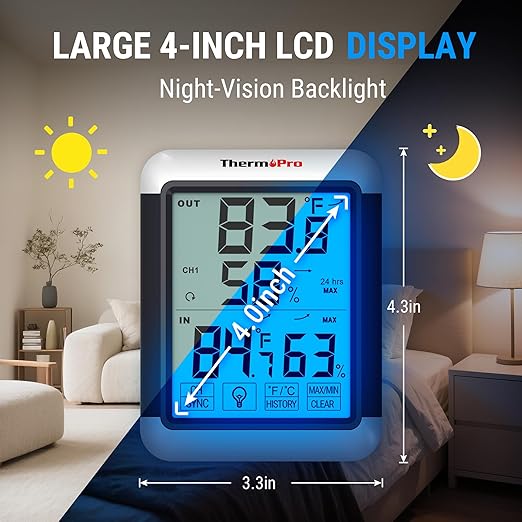 ThermoPro TP65 Indoor Outdoor Thermometer Digital Wireless Hygrometer - Image 4