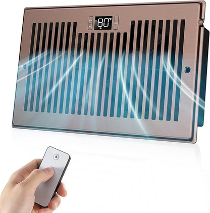 Quiet Register Booster Fan Fits 6" x 10" Register Holes, 10-Speed Smart Heating by BIOWIND