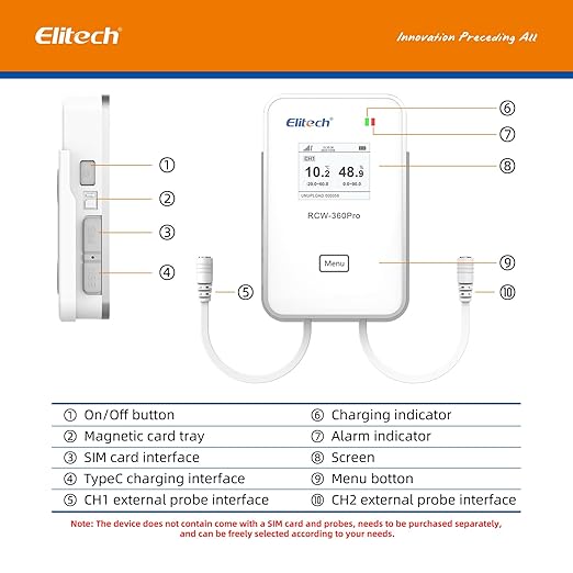 Elitech 2.4GHz/5GHz WiFi Real-Time Temperature Humidity Monitor, Dual Channel - Image 7