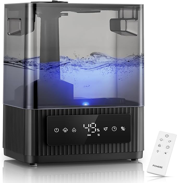 FOHERE Smart Humidifiers for Bedroom, 6L Warm and Cool Mist Quiet Humidifier by HOME