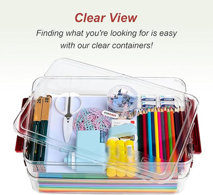 5.5qt Portable Project Case 9 X 13 Clear Stackable Plastic Storage - Image 5