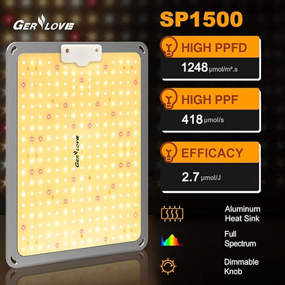 LED Grow Light, SP1500 Sunlike Full Spectrum Dimmable Plant Lights - Image 2
