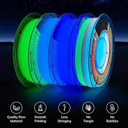 AMOLEN Glow in The Dark 3D Printer Filament Bundle, Glow Filament Multicolor - Image 5