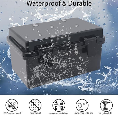 Junction Box, Hinged Black Cover IP67 Waterproof ABS Project Box - Image 2