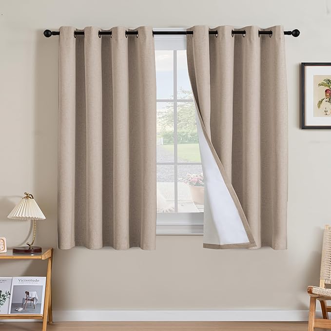 H.VERSAILTEX Linen Curtains 100% Blackout Curtains by HVERSAILTEX