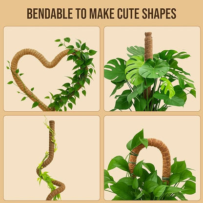 Moss Pole Monstera Plant Support – 2 Pack 28” Bendable Moss Pole Monstera Plant - Image 3