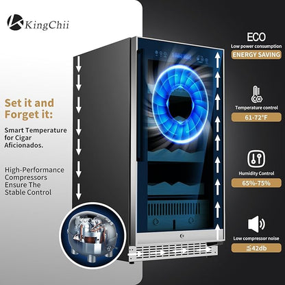 KingChii 265L Electric Cigar Humidor Temperature & Humidity Control, - Image 2