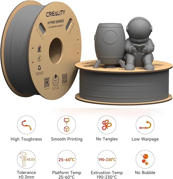 Creality 3D Printer Filament PLA 1.75mm 2KG, Creality Official Hyper PLA - Image 2