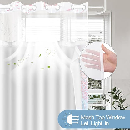Extra Long No Hook Shower Curtain - Image 4