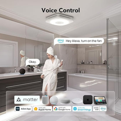 OREiN 4-in-1 Matter Smart Bathroom Exhaust Fan - Image 3