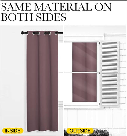 NICETOWN Kitchen Blackout Window Curtain Panel, Dry Rose, 1 Panel, 42 by 63 - Image 6