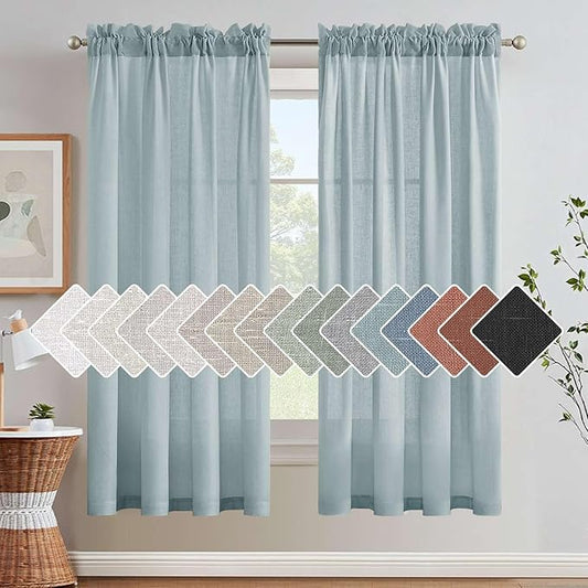 H.VERSAILTEX Linen Curtains Elegant Natural Linen Semi Sheer Curtains Energy by HVERSAILTEX