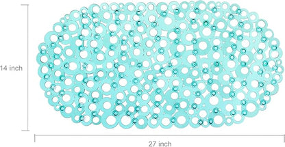 WELTRXE Oval Bathtub Mat Non Slip, Shower Mat - Image 2