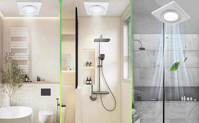 Bathroom Exhaust Fan with Light DC Energy-Saving Bathroom Ventilation Fan - Image 2
