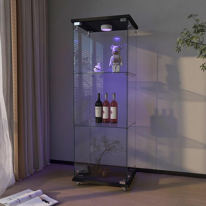 Yoluckea 3-Tier Glass Display Cabinet by Yoluckea