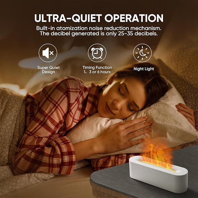 Essential Oil Diffuser, Fireplace Flame Fire Oil Diffuser, 150ml Ultrasonic - Image 4