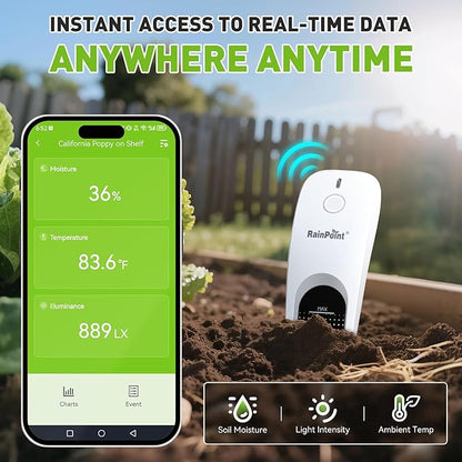 RainPoint 3-in-1 APP Remote Monitoring WiFi Soil Moisture Meter - Image 3
