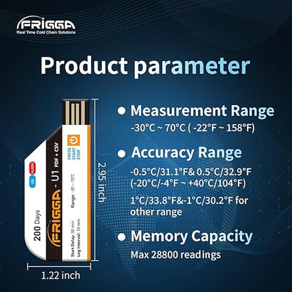 Frigga 2 Pack Temperature Data Logger Single Use Temperature Recorder 28800 - Image 3