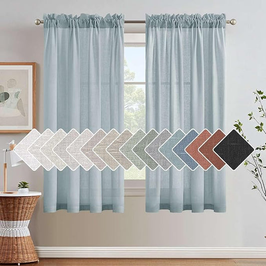 H.VERSAILTEX Linen Curtains Elegant Natural Linen Semi Sheer Curtains Energy by HVERSAILTEX