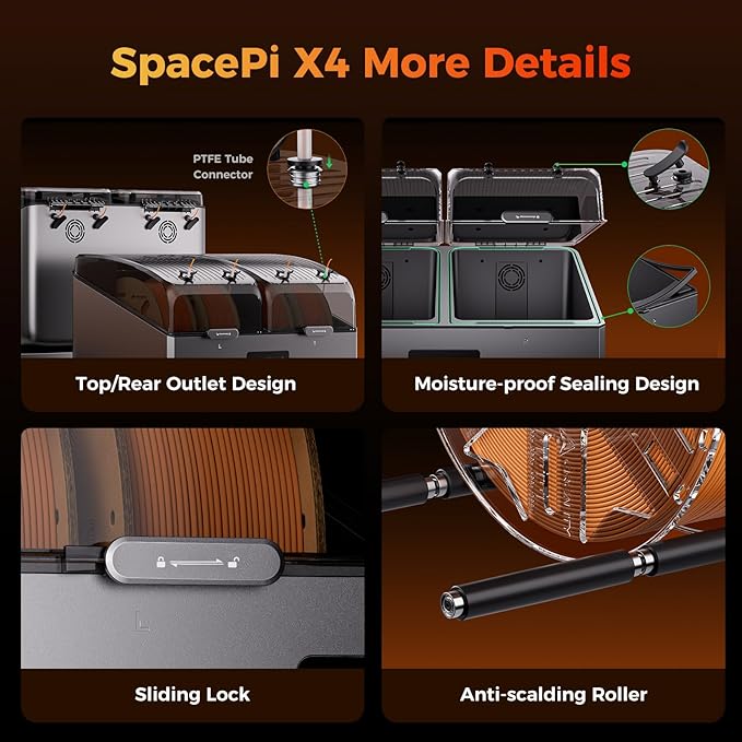 Creality Filament Dryer Box 4 Spool, SpacePi X4 3D Printer Filament Storage Box - Image 7