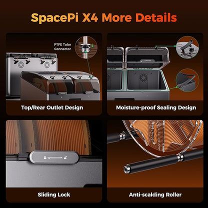 Creality Filament Dryer Box 4 Spool, SpacePi X4 3D Printer Filament Storage Box - Image 7