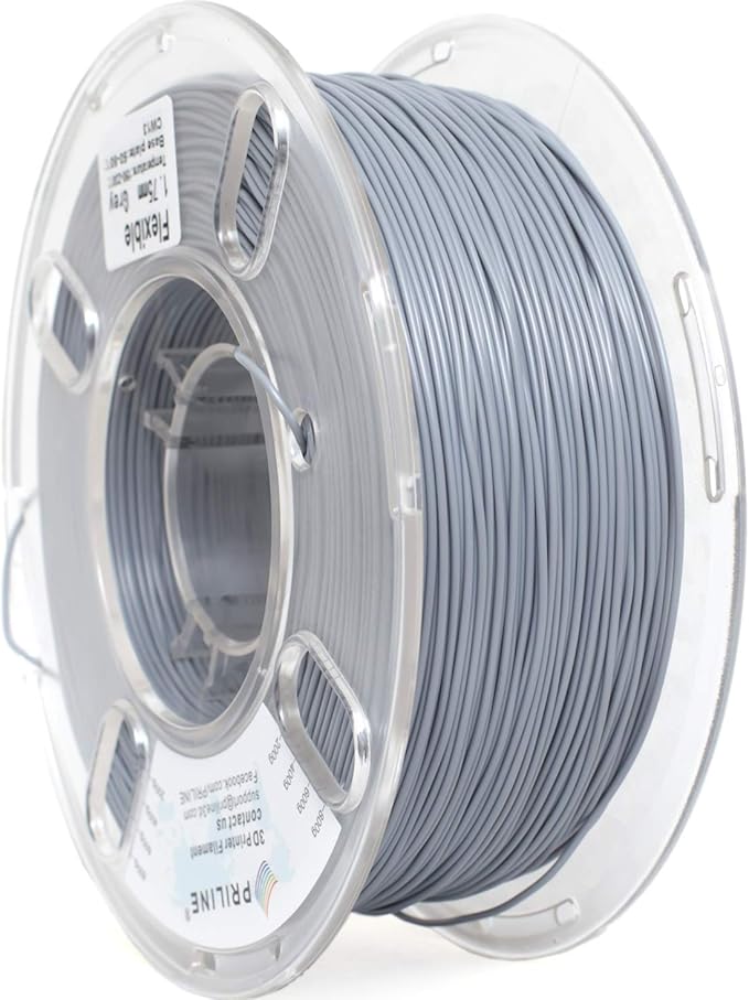 TPU Filament，PRILINE 98A TPU Flexible Soft 3D Printer Filament，1KG 1.75mm Spool by PRILINE