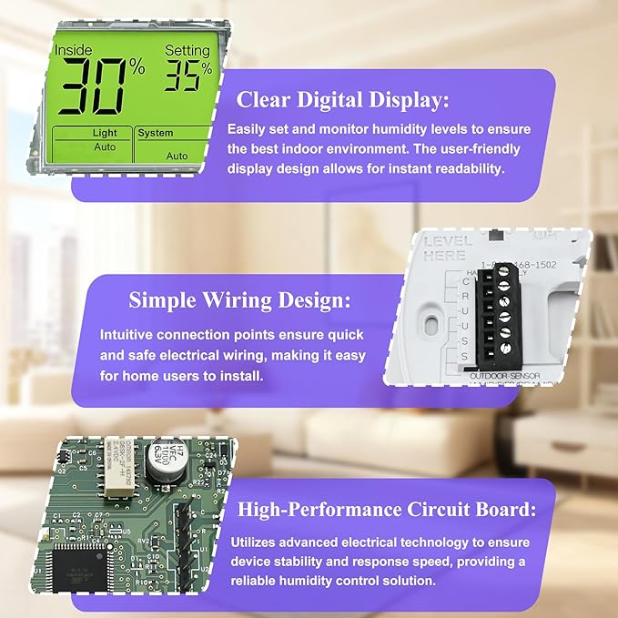 H6062A1000 Digital Humidistat/Dehumidistat Compatible - Image 6