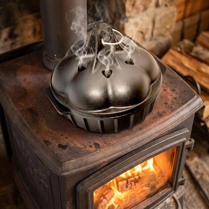 Wood Stove Steamer & Woodstove Steamer Stove Humidifier Cast Iron, 2.4 Qt Round by Unknown