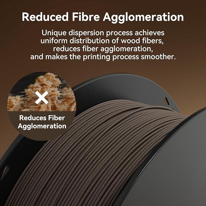 kexcelled Wood PLA Filament 1.75 mm Birch, Real Wood PLA 3D Printer Filament - Image 4