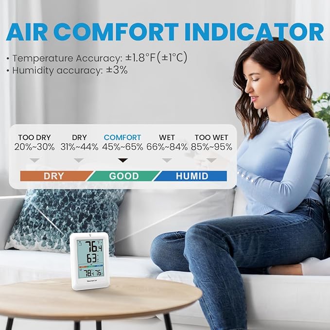 Newentor Indoor Outdoor Thermometer Wireless, Weather Stations Wireless Indoor - Image 5