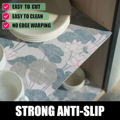 Shelf and Drawer Liner for Cabinets, Non-Adhesive and Strong Non-Slip Lotus - Image 2