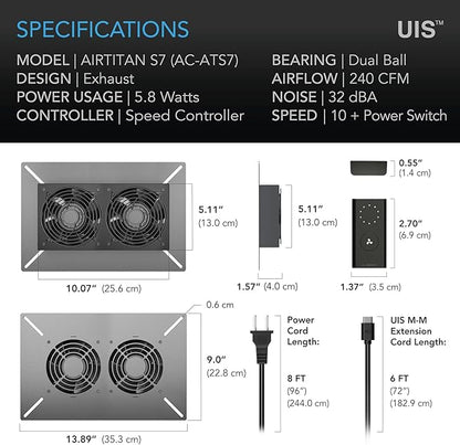 AC Infinity AIRTITAN S7, Ventilation Fan 12" - Image 6