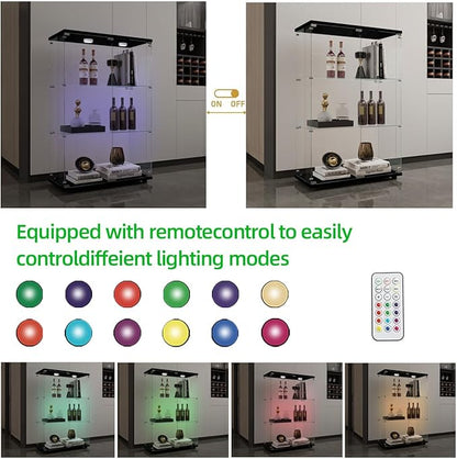 Yoluckea 3-Tier Glass Display Cabinet - Image 3